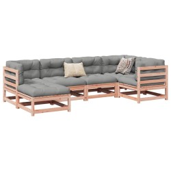 vidaXL Set de sofás jardín 6 pzas con cojines madera abeto Douglas