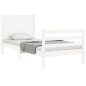 vidaXL Estructura de cama con cabecero madera maciza blanco vidaXL Estructura de cama con cabecero madera maciza blanco
