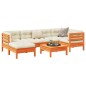 vidaXL Set de sofás jardín 7 pzas con cojines madera pino marrón cera vidaXL Set de sofás jardín 7 pzas con cojines madera pino marrón cera