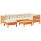 vidaXL Set de sofás jardín 7 pzas con cojines madera pino marrón cera vidaXL Set de sofás jardín 7 pzas con cojines madera pino marrón cera