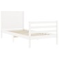 vidaXL Estructura de cama con cabecero madera maciza blanco vidaXL Estructura de cama con cabecero madera maciza blanco
