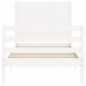 vidaXL Estructura de cama con cabecero madera maciza blanco vidaXL Estructura de cama con cabecero madera maciza blanco