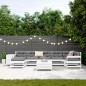 vidaXL Juego de sofás de jardín 9 pzas madera maciza de pino blanco vidaXL Juego de sofás de jardín 9 pzas madera maciza de pino blanco