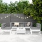 vidaXL Juego de sofás de jardín 6 piezas madera maciza pino blanco vidaXL Juego de sofás de jardín 6 piezas madera maciza pino blanco