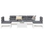 vidaXL Juego de sofás de jardín 6 piezas madera maciza pino blanco vidaXL Juego de sofás de jardín 6 piezas madera maciza pino blanco