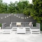 vidaXL Juego de sofás de jardín 6 piezas madera maciza pino blanco vidaXL Juego de sofás de jardín 6 piezas madera maciza pino blanco