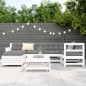 vidaXL Juego de sofás de jardín 7 pzas madera maciza de pino blanco vidaXL Juego de sofás de jardín 7 pzas madera maciza de pino blanco