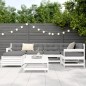 vidaXL Juego de sofás de jardín 7 pzas madera maciza de pino blanco vidaXL Juego de sofás de jardín 7 pzas madera maciza de pino blanco