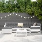 vidaXL Juego de sofás de jardín 7 pzas madera maciza de pino blanco vidaXL Juego de sofás de jardín 7 pzas madera maciza de pino blanco