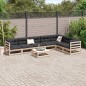 vidaXL Juego de sofás de jardín 8 pzas madera maciza de pino vidaXL Juego de sofás de jardín 8 pzas madera maciza de pino