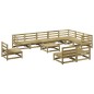 vidaXL Juego de sofás de jardín 11 pzas madera de pino impregnada vidaXL Juego de sofás de jardín 11 pzas madera de pino impregnada
