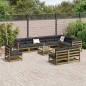 vidaXL Juego de sofás de jardín 11 pzas madera de pino impregnada vidaXL Juego de sofás de jardín 11 pzas madera de pino impregnada