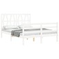 vidaXL Estructura de cama con cabecero madera maciza blanco 120x200 cm vidaXL Estructura de cama con cabecero madera maciza blanco 120x200 cm