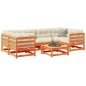 vidaXL Set de sofás jardín 7 pzas con cojines madera pino marrón cera vidaXL Set de sofás jardín 7 pzas con cojines madera pino marrón cera