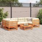 vidaXL Set de sofás jardín 7 pzas con cojines madera pino marrón cera vidaXL Set de sofás jardín 7 pzas con cojines madera pino marrón cera
