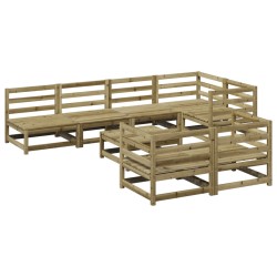 vidaXL Juego de sofás de jardín 8 pzas madera de pino impregnada