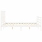 vidaXL Estructura de cama con cabecero madera maciza blanco 120x200 cm vidaXL Estructura de cama con cabecero madera maciza blanco 120x200 cm