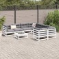 vidaXL Juego de sofás de jardín 9 pzas madera maciza de pino blanco vidaXL Juego de sofás de jardín 9 pzas madera maciza de pino blanco