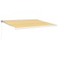 vidaXL Toldo retráctil aluminio y tela amarillo y blanco 4,5x3 m vidaXL Toldo retráctil aluminio y tela amarillo y blanco 4,5x3 m