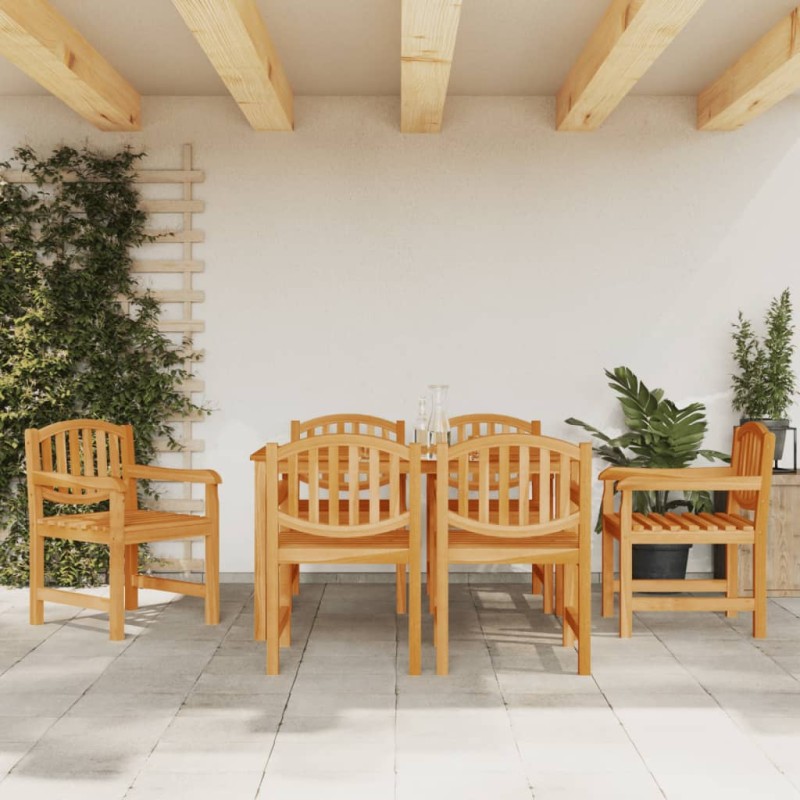 vidaXL Juego de comedor de jardín 7 piezas madera maciza de teca