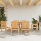 vidaXL Juego de comedor de jardín 7 piezas madera maciza de teca