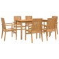 vidaXL Juego de comedor de jardín 7 piezas madera maciza de teca