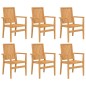 vidaXL Juego de comedor de jardín 7 piezas madera maciza de teca