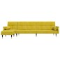 vidaXL Sofá cama en forma de L terciopelo amarillo 271x140x70 cm vidaXL Sofá cama en forma de L terciopelo amarillo 271x140x70 cm