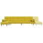 vidaXL Sofá cama en forma de L terciopelo amarillo 271x140x70 cm vidaXL Sofá cama en forma de L terciopelo amarillo 271x140x70 cm
