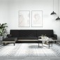 vidaXL Sofá cama en forma de L tela negro 260x140x70 cm vidaXL Sofá cama en forma de L tela negro 260x140x70 cm