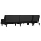 vidaXL Sofá cama en forma de L tela negro 260x140x70 cm vidaXL Sofá cama en forma de L tela negro 260x140x70 cm