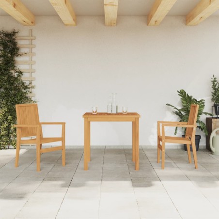 vidaXL Juego de comedor para jardín 3 pzas madera maciza de teca