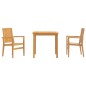 vidaXL Juego de comedor para jardín 3 pzas madera maciza de teca vidaXL Juego de comedor para jardín 3 pzas madera maciza de teca