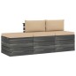 vidaXL Muebles de jardín de palets 3 piezas cojines madera maciza pino vidaXL Muebles de jardín de palets 3 piezas cojines madera maciza pino