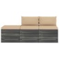vidaXL Muebles de jardín de palets 3 piezas cojines madera maciza pino vidaXL Muebles de jardín de palets 3 piezas cojines madera maciza pino
