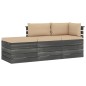 vidaXL Muebles de jardín de palets 3 piezas cojines madera maciza pino vidaXL Muebles de jardín de palets 3 piezas cojines madera maciza pino