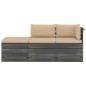 vidaXL Muebles de jardín de palets 3 piezas cojines madera maciza pino vidaXL Muebles de jardín de palets 3 piezas cojines madera maciza pino