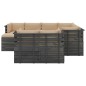 vidaXL Muebles de palets de jardín 10 pzas cojines madera maciza pino vidaXL Muebles de palets de jardín 10 pzas cojines madera maciza pino