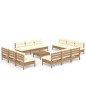 vidaXL Muebles de jardín 13 piezas cojines madera de pino crema vidaXL Muebles de jardín 13 piezas cojines madera de pino crema