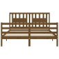vidaXL Estructura de cama con cabecero madera marrón miel 160x200 cm