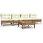 vidaXL Muebles de jardín 5 piezas cojines madera de pino crema