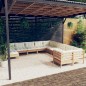 vidaXL Muebles de jardín 11 pzas y cojines madera de pino marrón miel vidaXL Muebles de jardín 11 pzas y cojines madera de pino marrón miel