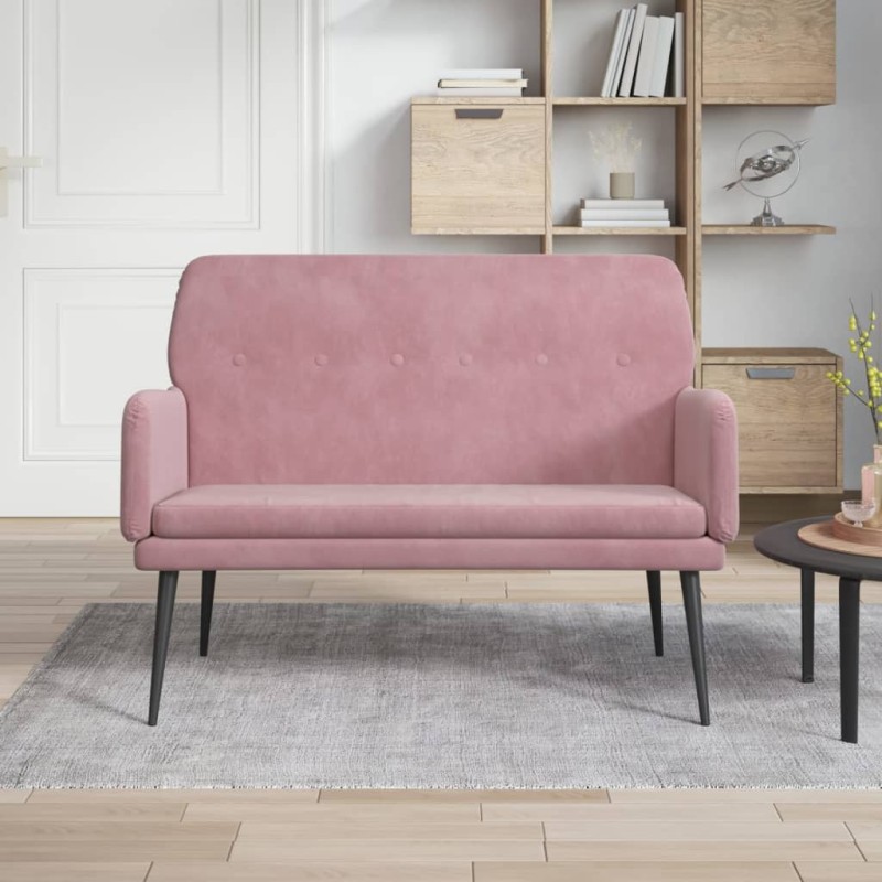 vidaXL Banco de terciopelo rosa 108x79x79 cm