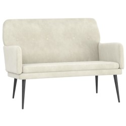vidaXL Banco de terciopelo crema 108x79x79 cm