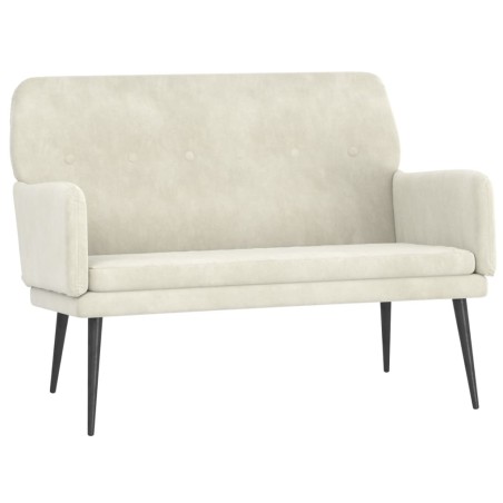vidaXL Banco de terciopelo crema 108x79x79 cm