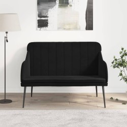 vidaXL Banco de terciopelo negro 110x76x80 cm