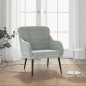 vidaXL Sillón de terciopelo gris claro 63x76x80 cm vidaXL Sillón de terciopelo gris claro 63x76x80 cm