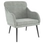 vidaXL Sillón de terciopelo gris claro 63x76x80 cm vidaXL Sillón de terciopelo gris claro 63x76x80 cm