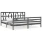 vidaXL Estructura de cama con cabecero madera maciza gris 200x200 cm vidaXL Estructura de cama con cabecero madera maciza gris 200x200 cm