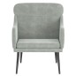 vidaXL Sillón de terciopelo gris claro 63x76x80 cm vidaXL Sillón de terciopelo gris claro 63x76x80 cm
